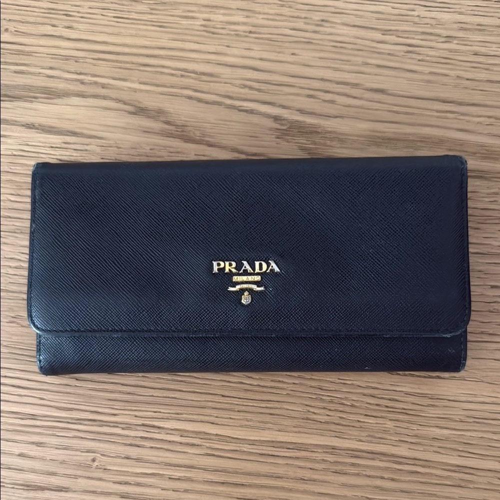 Prada Midnight Black Leather Wallet
